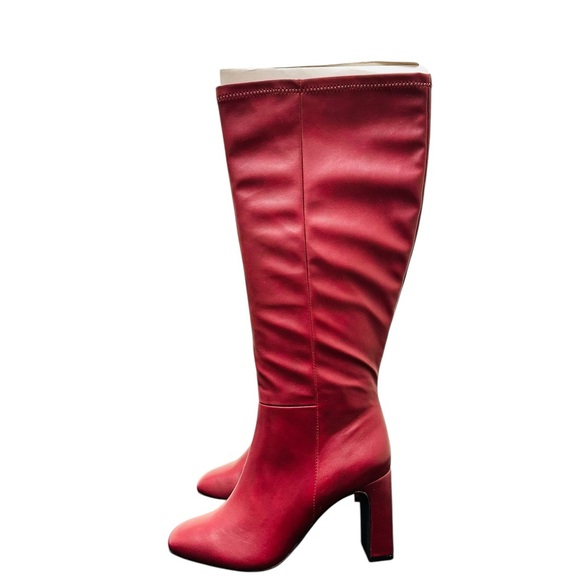 Madden Girl Wise Bordeaux Knee High Boots 6.5 Wide Calf Block Heel Wine NWOT - Picture 6 of 16